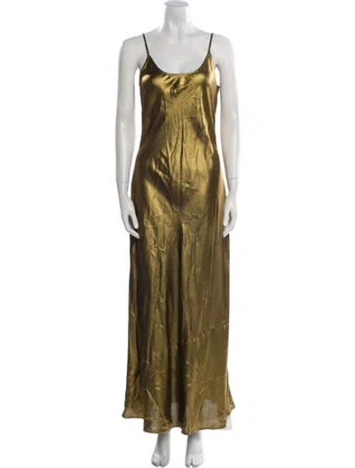 Pre-owned Silk Laundry Silk Long Dress W/ Tags In Green