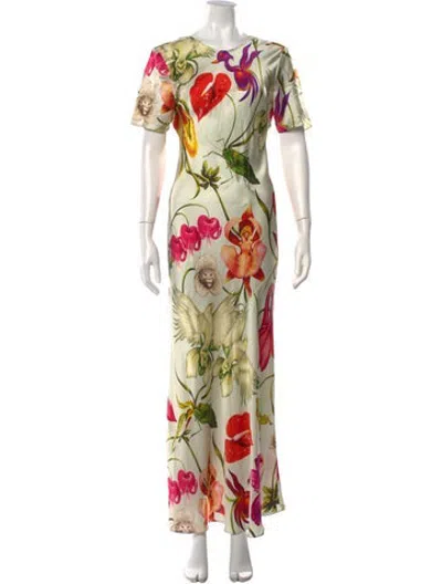 Pre-owned Silk Laundry Silk Long Dress W/ Tags In Multicolor