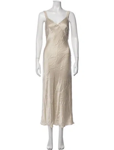 Pre-owned Silk Laundry Silk Long Dress W/ Tags In Neutral