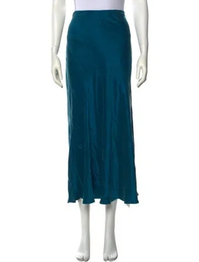 Pre-owned Silk Laundry Silk Long Skirt In Blue