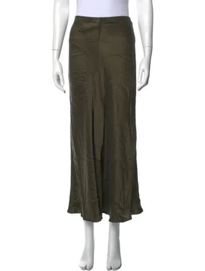 Pre-owned Silk Laundry Silk Long Skirt In Green