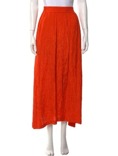 Pre-owned Silk Laundry Silk Long Skirt In Orange