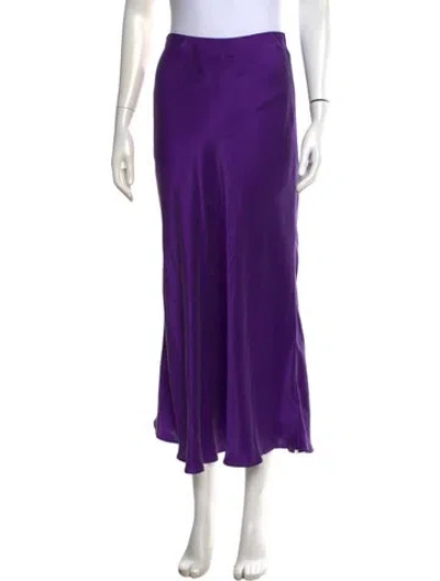Pre-owned Silk Laundry Silk Long Skirt In Purple