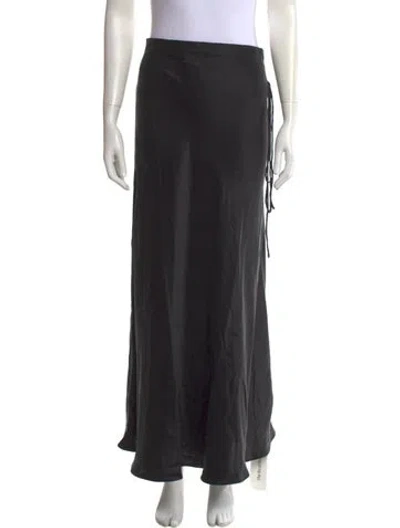 Pre-owned Silk Laundry Silk Long Skirt W/ Tags In Black