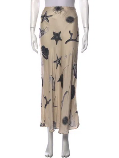 Pre-owned Silk Laundry Silk Long Skirt W/ Tags In Neutrals