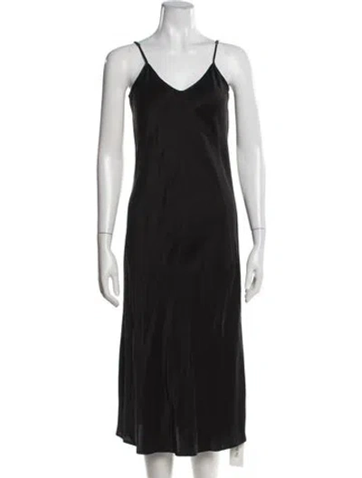 Pre-owned Silk Laundry Silk Midi Length Dress In Black