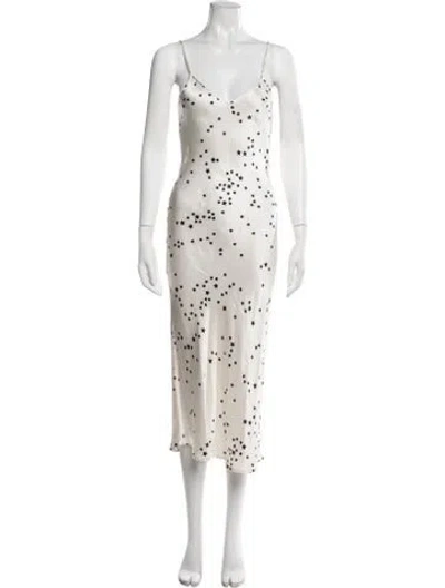 Pre-owned Silk Laundry Silk Midi Length Dress In Black/neutrals