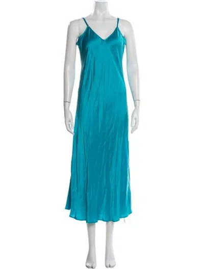 Pre-owned Silk Laundry Silk Midi Length Dress In Blue