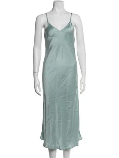 Pre-owned Silk Laundry Silk Midi Length Dress In Blue/green
