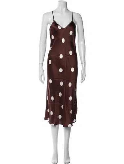 Pre-owned Silk Laundry Silk Midi Length Dress In Brown