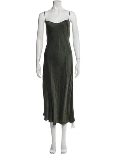 Pre-owned Silk Laundry Silk Midi Length Dress In Green