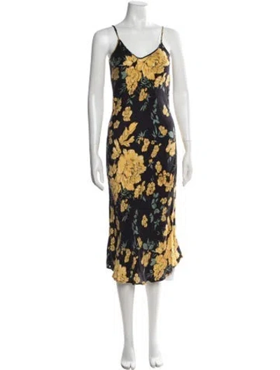 Pre-owned Silk Laundry Silk Midi Length Dress In Multicolor