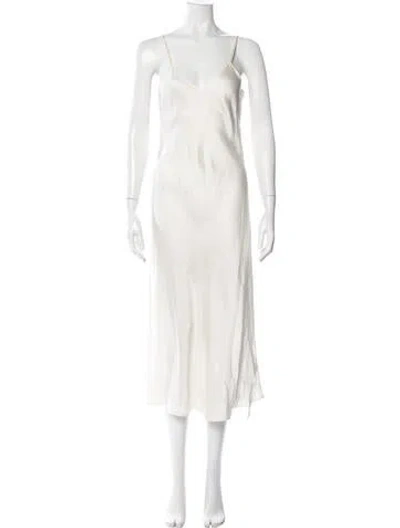 Pre-owned Silk Laundry Silk Midi Length Dress In Neutral