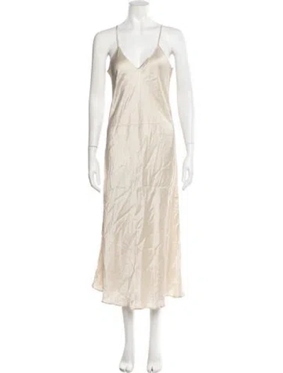 Pre-owned Silk Laundry Silk Midi Length Dress In Neutrals
