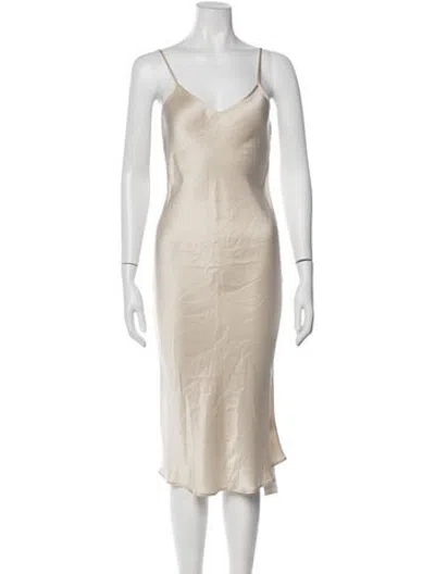 Pre-owned Silk Laundry Silk Midi Length Dress In Neutrals