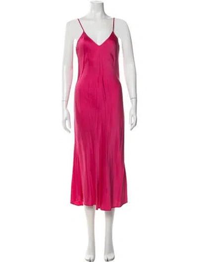 Pre-owned Silk Laundry Silk Midi Length Dress In Pink
