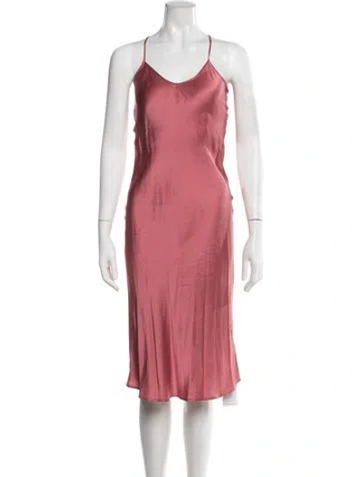 Pre-owned Silk Laundry Silk Midi Length Dress In Pink
