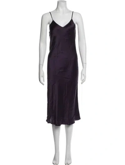 Pre-owned Silk Laundry Silk Midi Length Dress In Purple