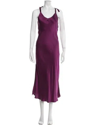 Pre-owned Silk Laundry Silk Midi Length Dress In Purple