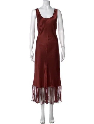 Pre-owned Silk Laundry Silk Midi Length Dress In Red