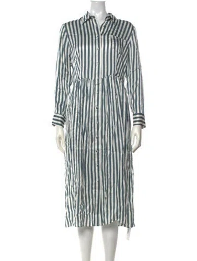 Pre-owned Silk Laundry Silk Midi Length Dress W/ Tags In Blue