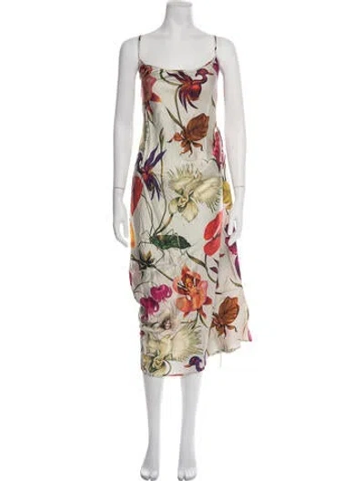 Pre-owned Silk Laundry Silk Midi Length Dress W/ Tags In Multicolor