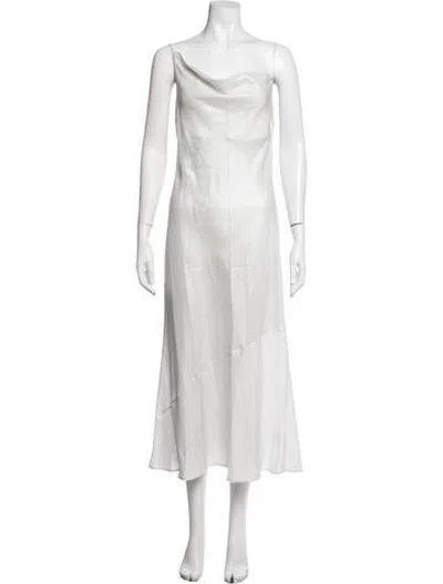 Pre-owned Silk Laundry Silk Midi Length Dress In White