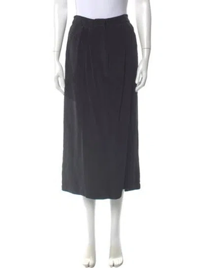 Pre-owned Silk Laundry Silk Midi Length Skirt In Black