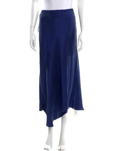 Pre-owned Silk Laundry Silk Midi Length Skirt In Blue