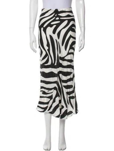 Pre-owned Silk Laundry Silk Midi Length Skirt In White