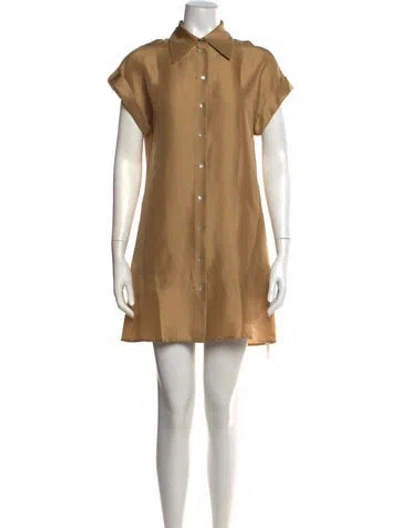 Pre-owned Silk Laundry Silk Mini Dress In Neutral