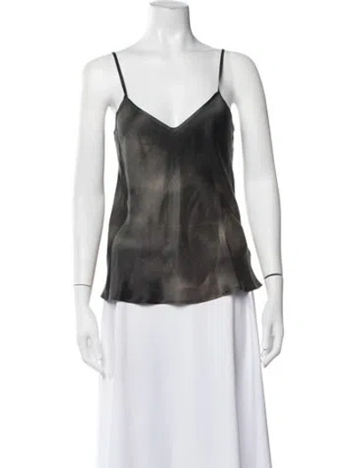 Pre-owned Silk Laundry Silk Patterned Top In Grey
