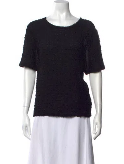 Pre-owned Silk Laundry Silk Scoop Neck Top In Black