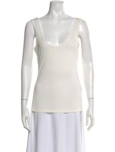 Pre-owned Silk Laundry Silk Scoop Neck Top W/ Tags In Neutral
