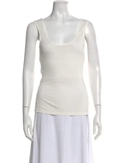 Pre-owned Silk Laundry Silk Scoop Neck Top W/ Tags In Neutral