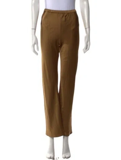 Pre-owned Silk Laundry Silk Straight Leg Pants In Brown