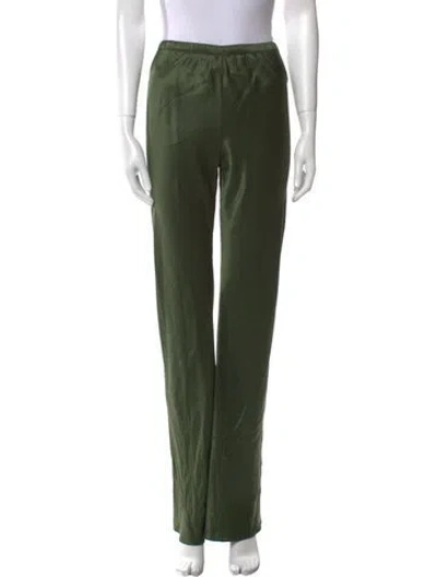 Pre-owned Silk Laundry Silk Straight Leg Pants In Green