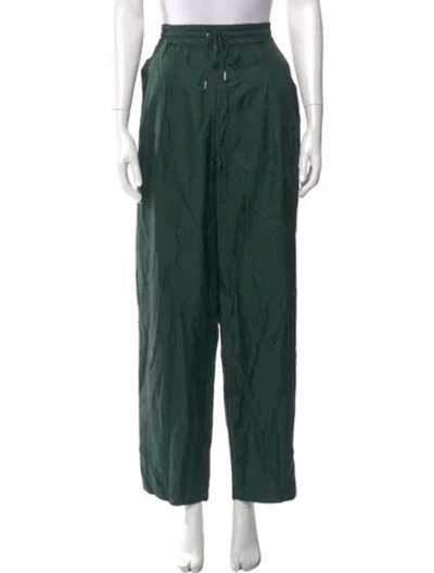 Pre-owned Silk Laundry Silk Straight Leg Pants In Green