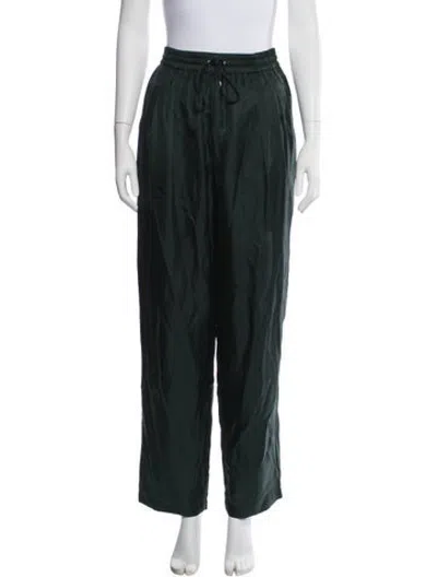 Pre-owned Silk Laundry Silk Straight Leg Pants In Green