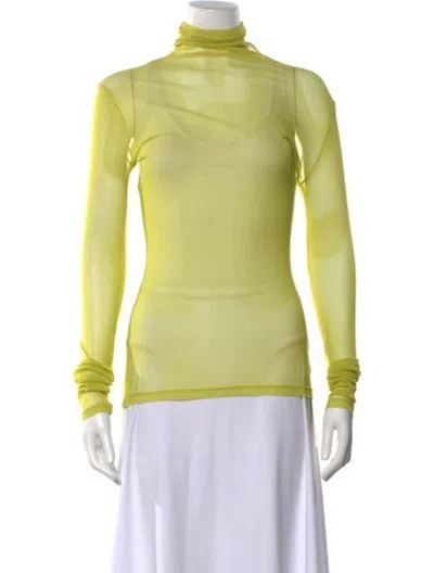 Pre-owned Silk Laundry Silk Turtleneck Top W/ Tags In Green