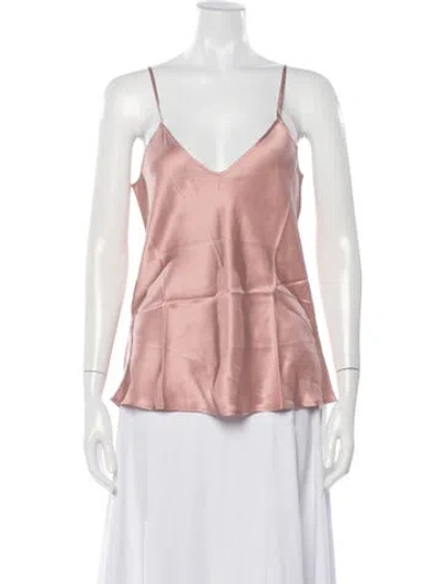 Pre-owned Silk Laundry Silk V-neck Top In Pink