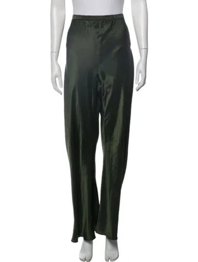 Pre-owned Silk Laundry Silk Wide Leg Pants In Green