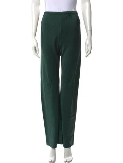 Pre-owned Silk Laundry Silk Wide Leg Pants In Green
