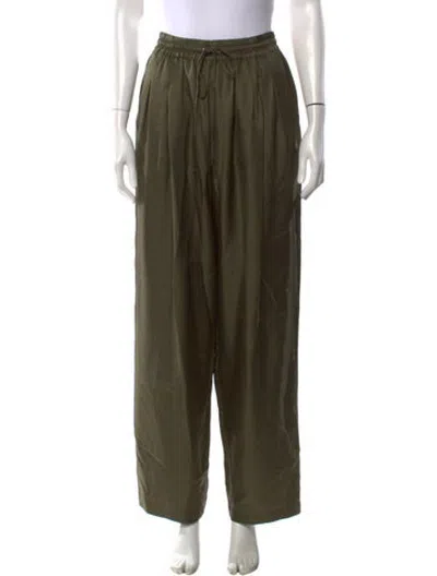Pre-owned Silk Laundry Silk Wide Leg Pants In Green