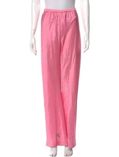 Pre-owned Silk Laundry Silk Wide Leg Pants In Pink