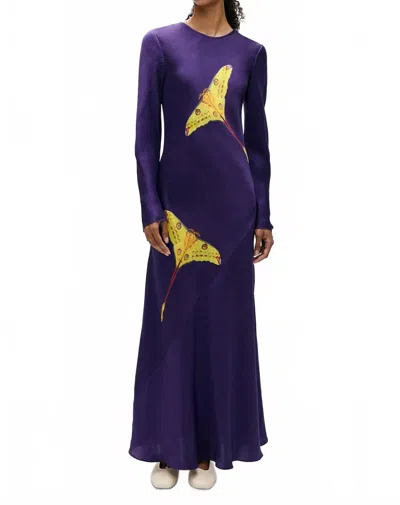 Silk Laundry Symbiotic Midi Dress In Purple