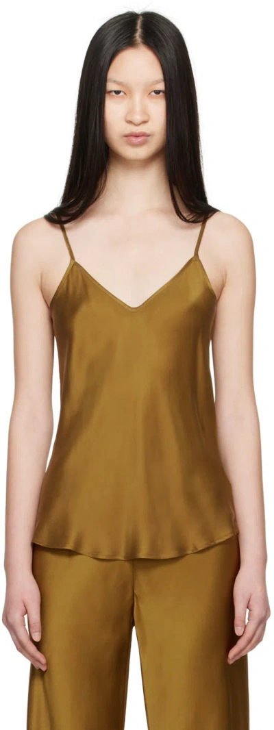 Silk Laundry Tan Bias-cut Camisole In Drought