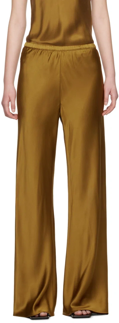 Silk Laundry Tan Bias-cut Lounge Pants In Drought