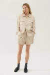 Silk Laundry Twill Boyfriend Shirt Hazelnut In Hazelnut