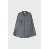 Silk Laundry Twill Boyfriend Shirt Slate In Slate